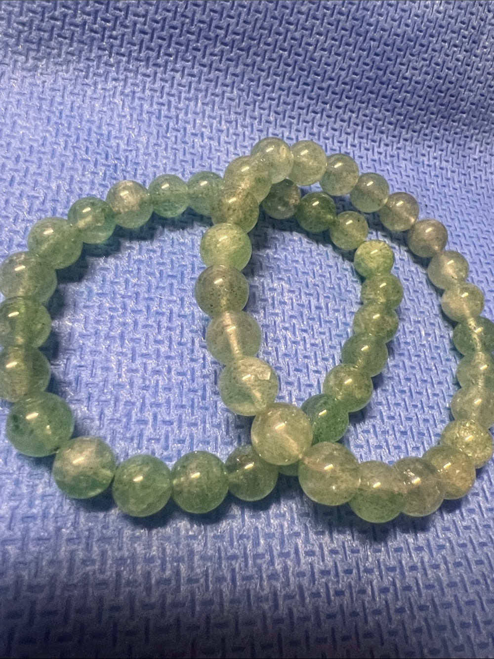 Green strawberry Bead Stretch Bracelet Set - Natural Stone Womens Jewelry